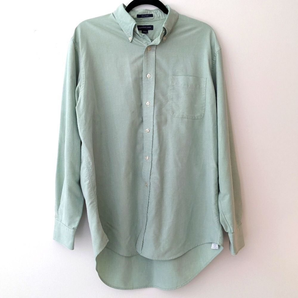 Lands End Hyde Park Men's Long Sleeve Buttondown Oxford Shirt